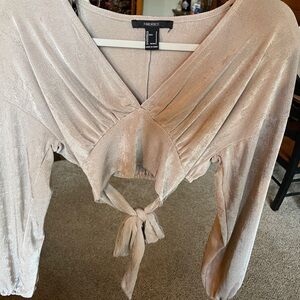 Forever 21 shimmery gold crop top (size S)